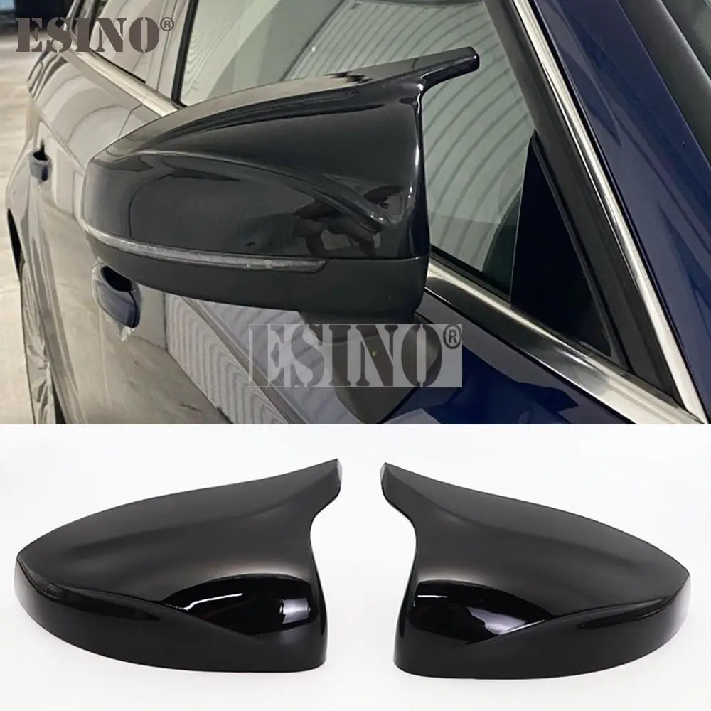 

2 x ABS Bright Black Oxhorn Shape Rearview Side Mirror Replacement Covers Cases For Audi A3 S3 RS3 2013 - 2019