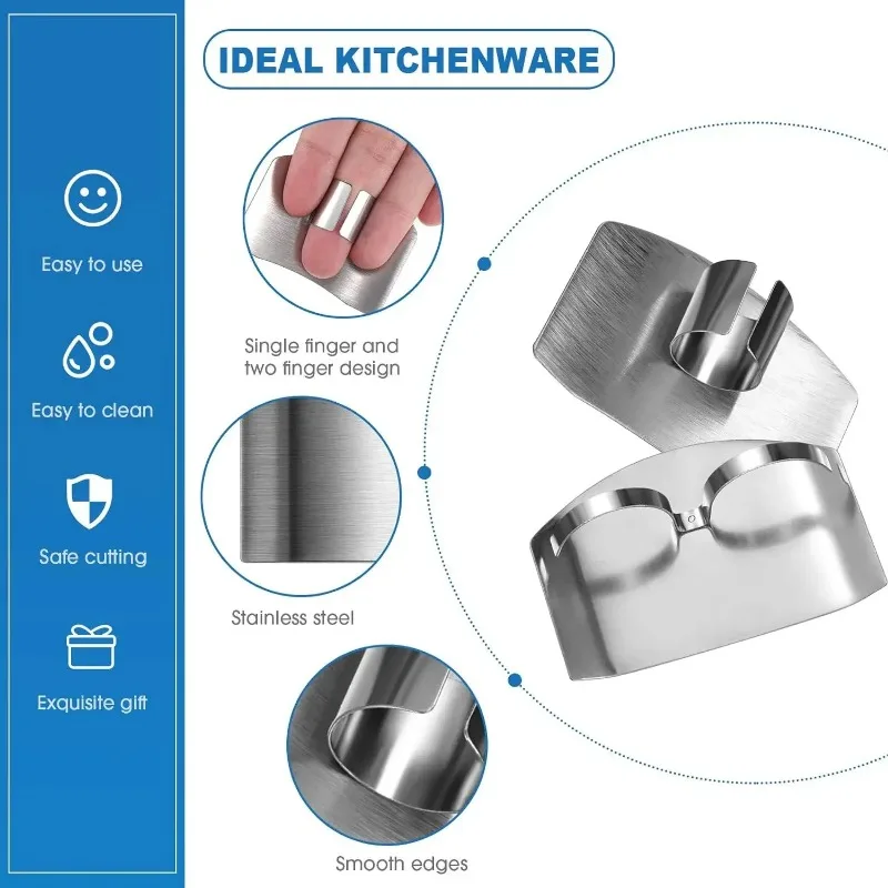 2/1Pcs Stainless Steel Finger Protector Anti-cut Finger Guard Vegetable Cutting Hand Protecter Kitchen Gadgets Tools