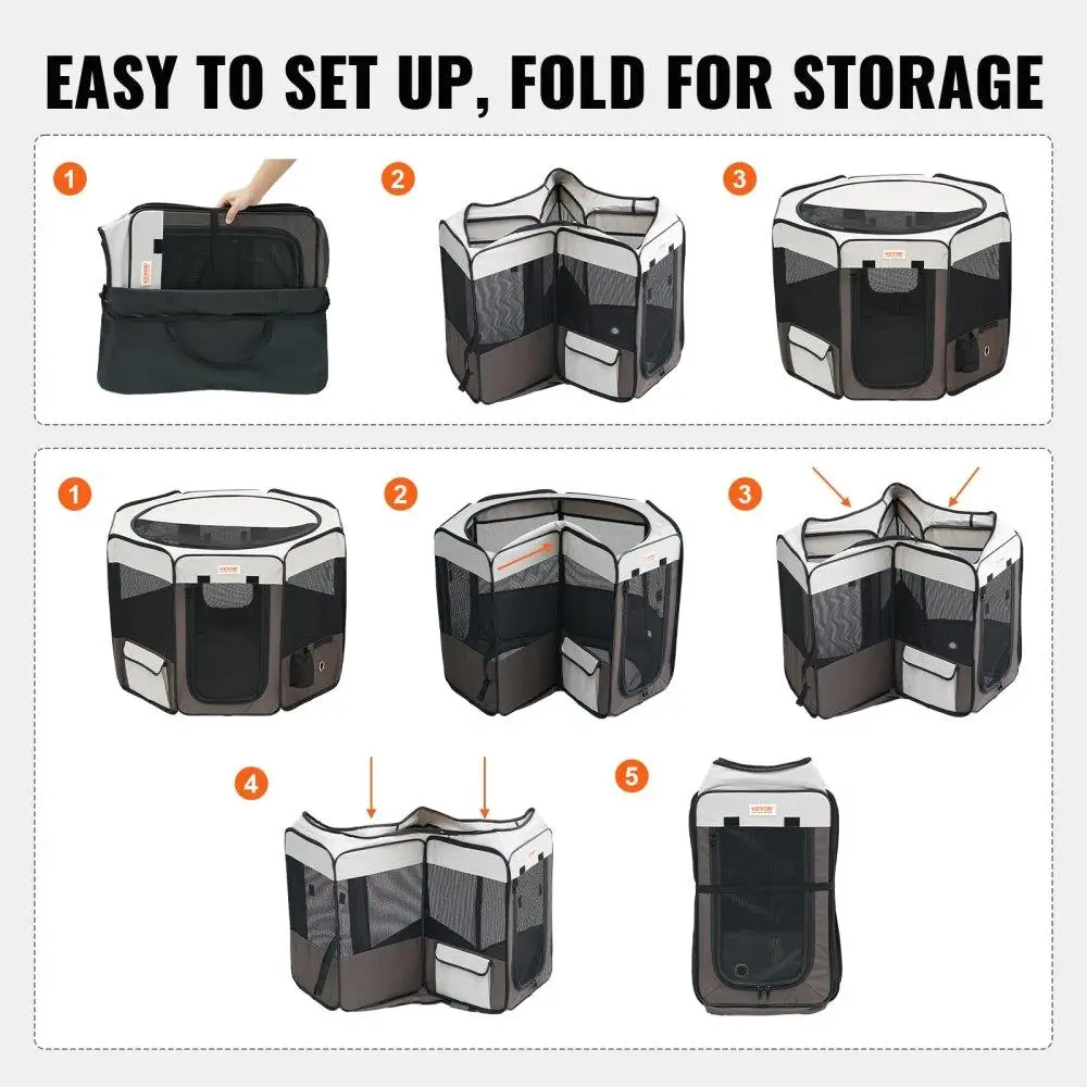 Portable 36 Inch Octagon Foldable Pet Playpen