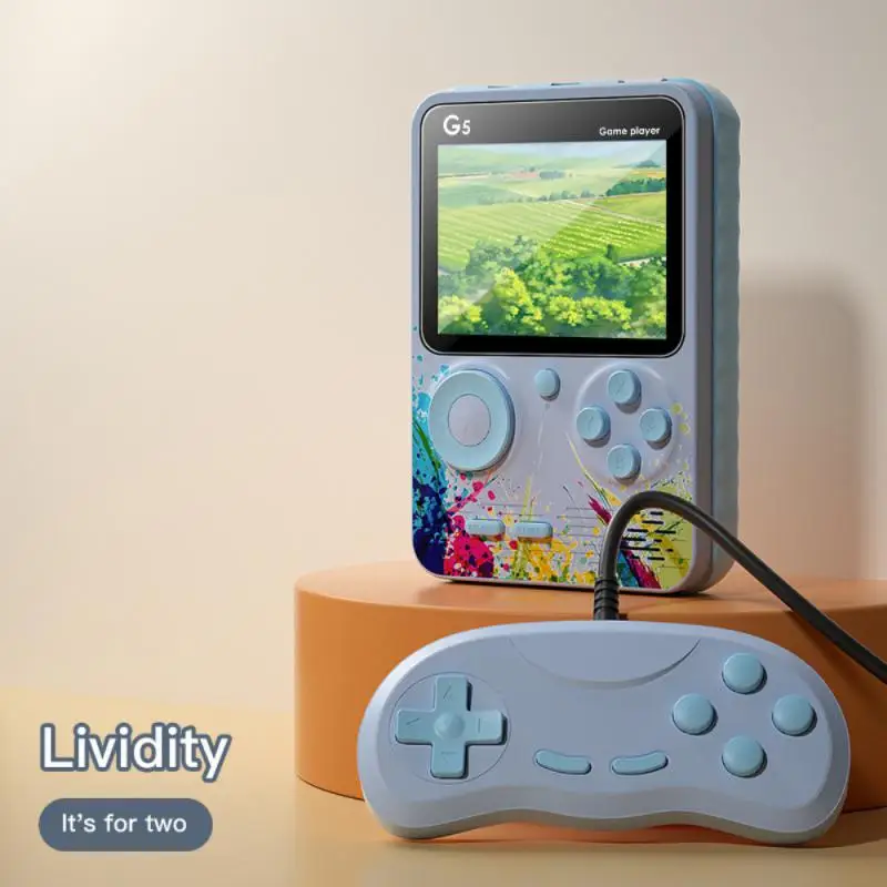 Mini Video Game Consoles G5 Retro Game Player HD LCD Screen  Gaming Console Portable Two Roles Handheld Gamepad Gift For Kids 