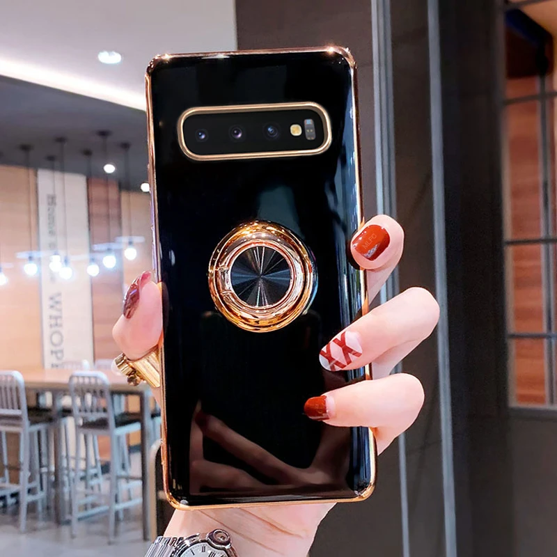

Роскошный Магнитный чехол с покрытием для Samsung Galaxy A52 A53 S21 FE S22 Ultra S10 S20 Plus Note 20 10 9 A72 A 52 53, чехол с кольцом-держателем