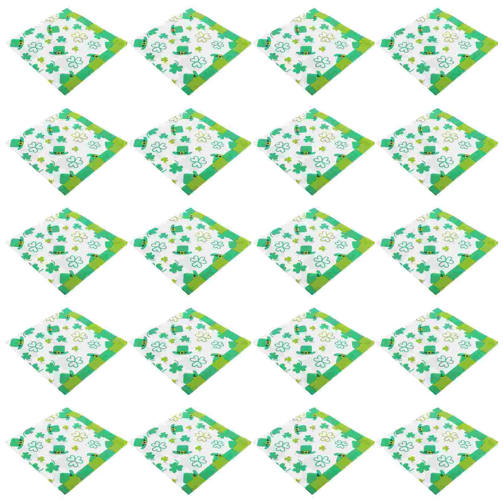 20 Pcs Napkin Shamrock Paper Napkins St Partick Day Guest Patricks Party Irish Festival Supplies Holiday Patrick's