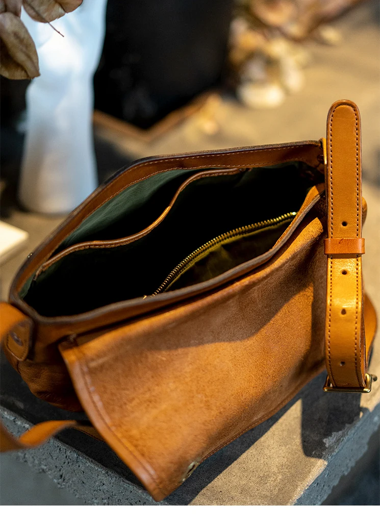 PNDME Outdoor tägliche arbeit hohe qualität kuh leder männer umhängetasche lässig vintage luxus handgemachte echtes leder schulter tasche – Detail 16
