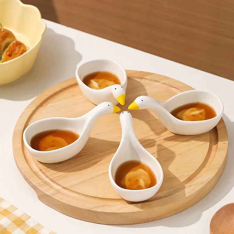 백조 모양의 조미료 접시 간장 접시, 세라믹 디스크, 토마토 거치대 샐러드 드레싱 용기, 창의적인 테이블 장식, 가정