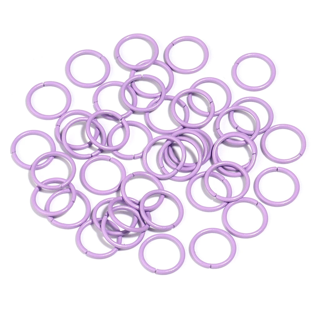 Colorful Metal Single Loop Rings for DIY Jewelry Making - 50pcs Assortment