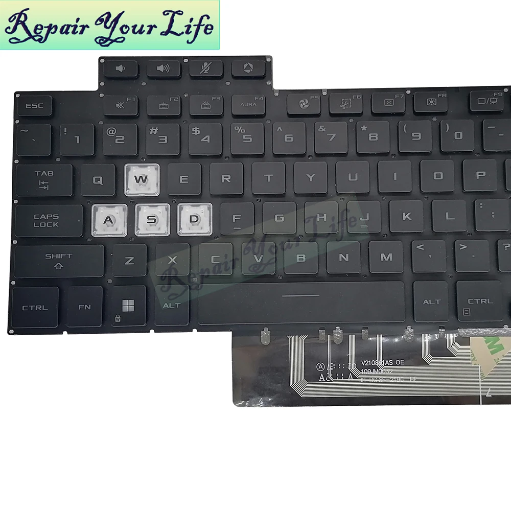 Teclado Backlight us para Asus Tuf Gaming F15 Fx507 Fx507ze Fx507zm Fx507zr Fx507zc Teclados de Substituição 6913us00 V210846ds1 - Imagem 5