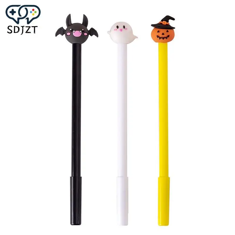 

3PCS Creative Pumpkin Lights Bat Ghost Halloween Gel Pen Ink Christmas Gift Kid Student Prize School Office Stationery 0.5mm