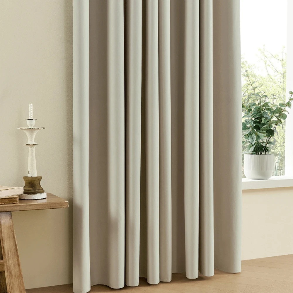 Blackout Curtain 1Pcs Modern Minimalist Heat Insulation All-Season Universal Drapes for Bedroom Living Room Rod Pocket