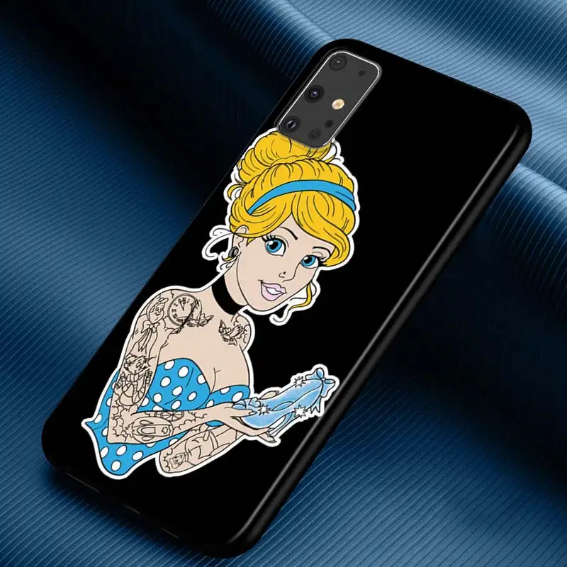 thumbnail image 1 of Funda de silicona suave para teléfono Samsung Galaxy S24 S23 S22 S21 S20 Ultra Plus Pro S10 S9 S8 S7 4G 5G con tatuaje de princesa de Disney, 1 of 5