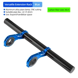 Adjustable Bicycle Handlebar Extension Bracket (Blue and Fiber 30CM)