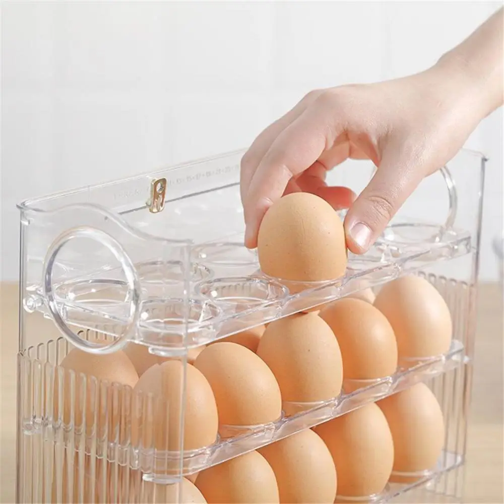 

Flip 3-Layer Egg Storage Box Egg Holder Food Container Fresh-keeping Case Dispenser Holder Tray Refrigerator Kitchen Organizer