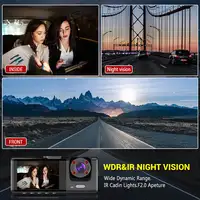 Dash Cam W/ IR Night Vision Loop Recording & 2" IPS Screen 1080P 3 Camera ， DVR recorder, video recorder, Vehicle DVR - Image 4