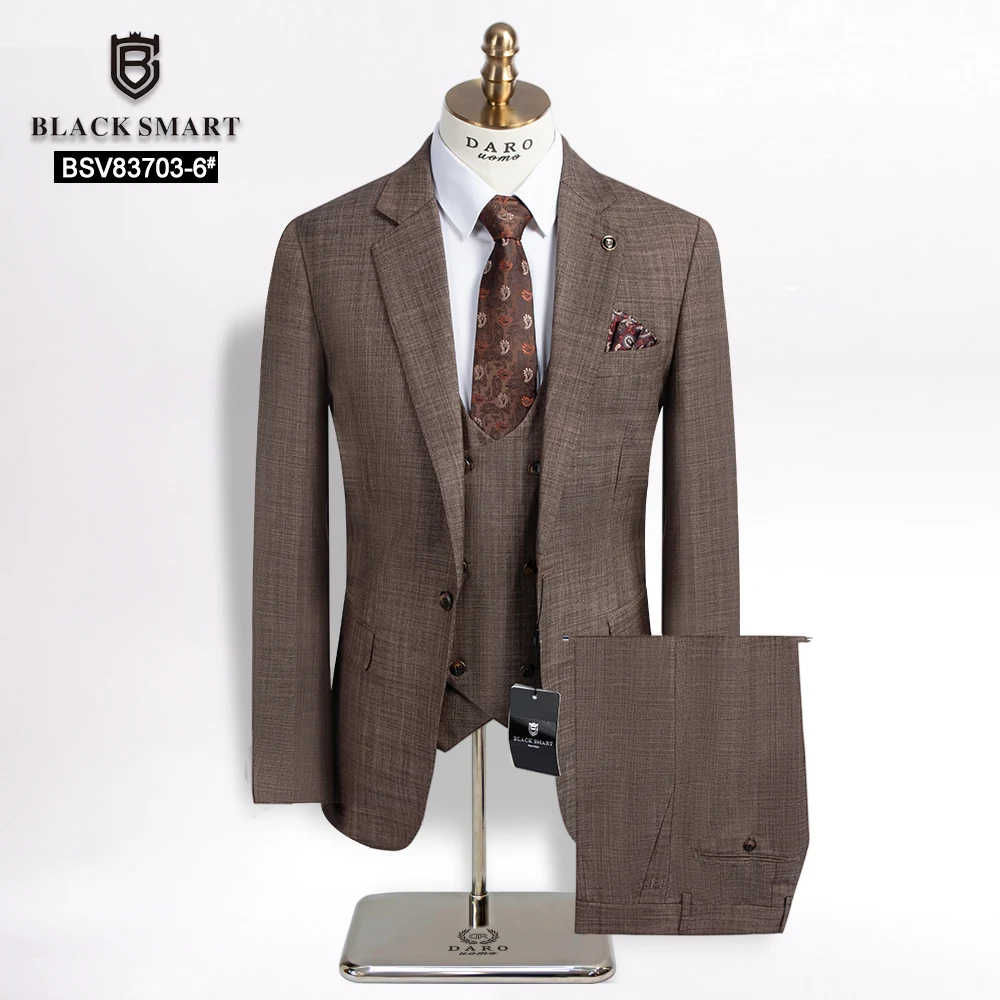 DARO( Jacket + Vest + Pants ) High-end Brand Boutique Fashion Solid Color Mens Casual Business Suit 3Piece Set Wedding DRSV83703 3