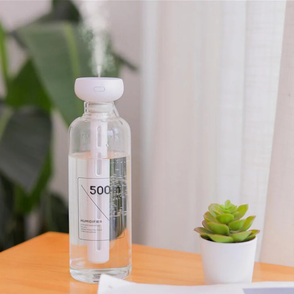 Portable Humidifier Adjustable Length Mini Diffuser Humidifier USB Rechargeable Ultrasonic Cool Mist for Water Bottle