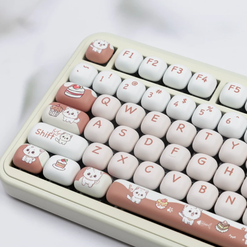 Kawaii Sweet Cat Dessert Mog Profile Keycaps (140 Keys)