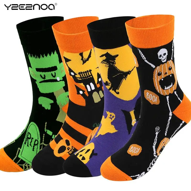 

1Pairs Halloween Cosplay The Nightmare Before Christmas Skellington Pumpkin Mid-Calf Socks Unisex Sock Accessories Party Props