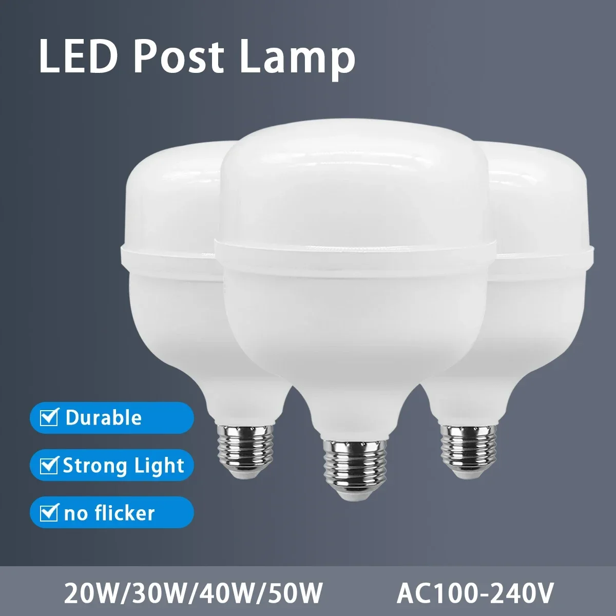 2pcs 50W 40W 30W 20W Hight Lumen LED Lampada AC 110V 220V E27 LED Lamp Bulb LED Light Bombilla Lighting Lamp for Home Derection
