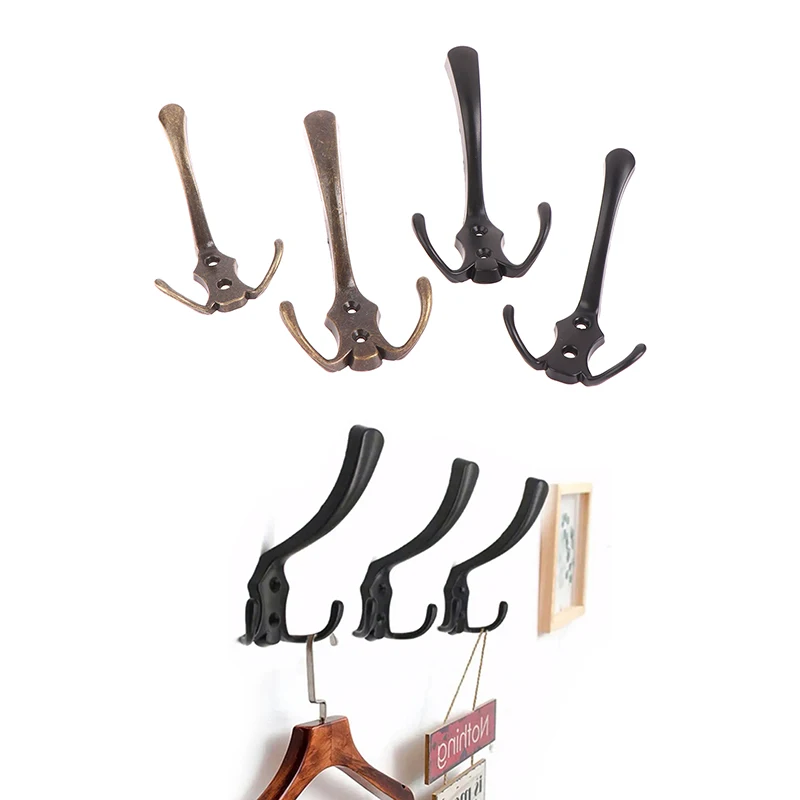 Zinc Alloy Coat Hook 3 Hooks Wall Mounted for Bedroom Entryway Furniture