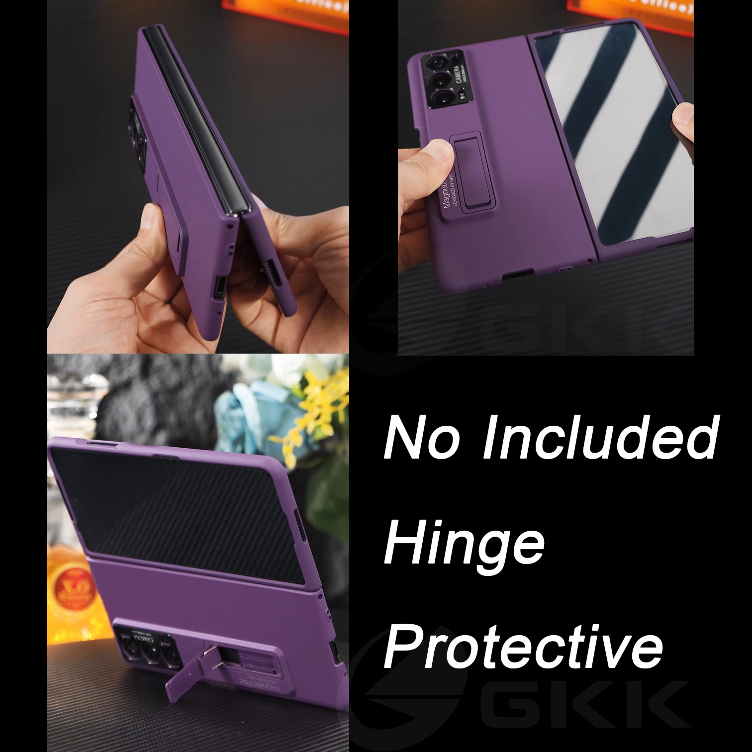 Shockproof Armor Case with Tempered Glass and Stand - Matte Hard Cover