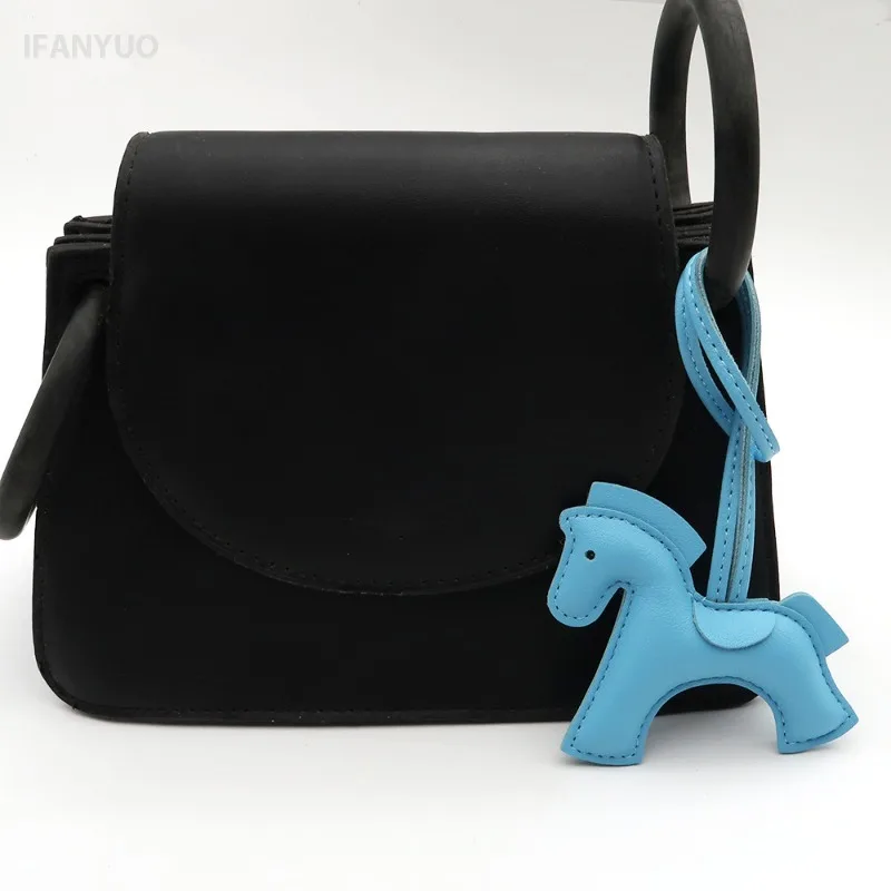 Elegant PU Leather Horse Keychain Accessory