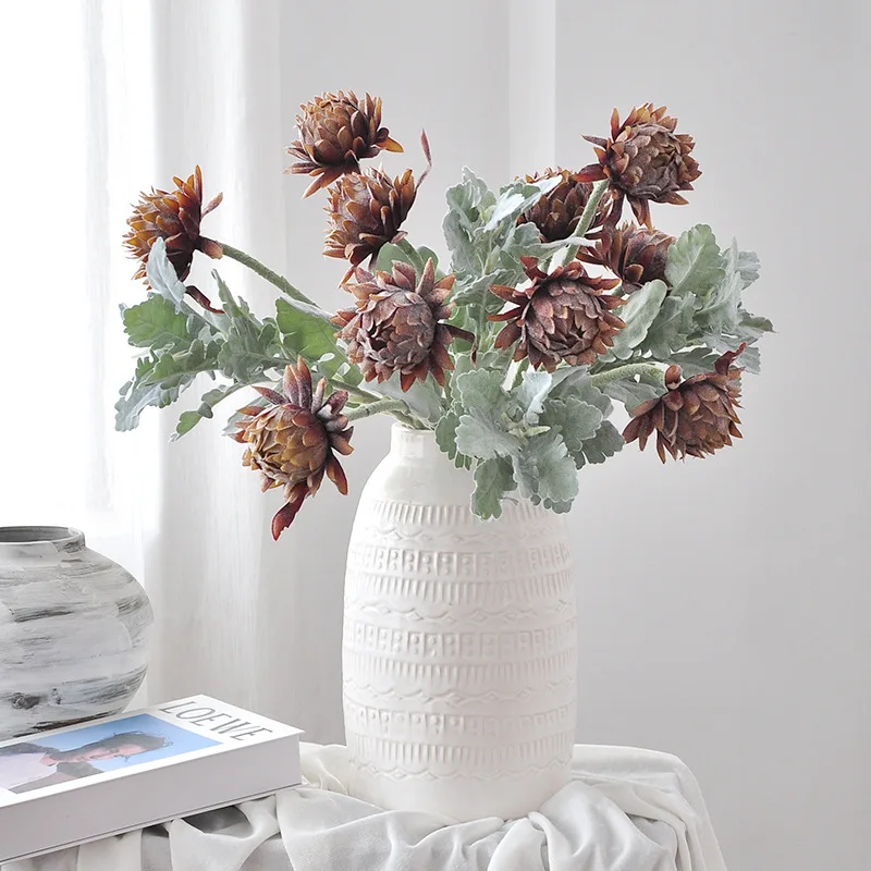 23,62 Zoll künstliche Distelblume für Heimdekoration, Blumenarrangement, Hochzeitsdekoration