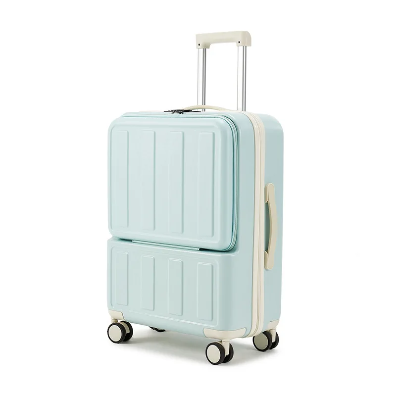 Boarding Bag Front Opening Luggage Women's Small Lightweight Multifunctional Charging Traveling Trolley Case Password Suitcase
