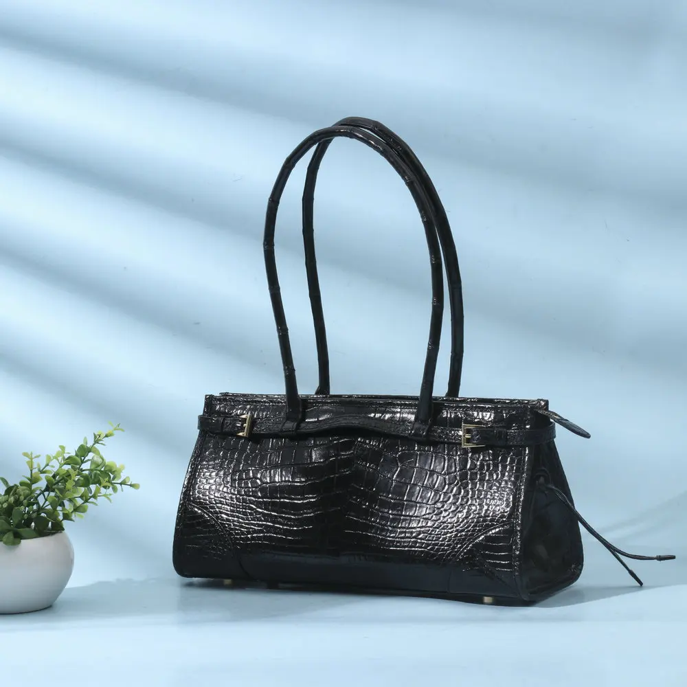 Genuine crocodile leather handbag