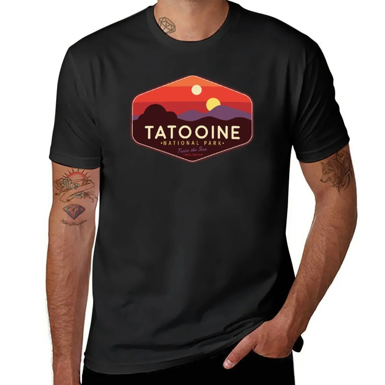 

Tatooine National Park - Twice the Fun, Twice the Fun! T-Shirt Short sleeve tee summer top t shirts for men graphic