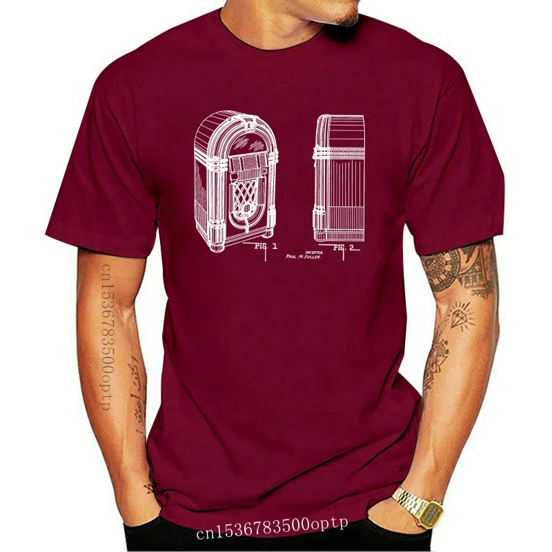 Man Clothing New 1947 Iconic Jukebox Patent - Baby Boomer 1950s Music T-shirt Brand Clothes Summer Funny Print Tops Men Top Tee |