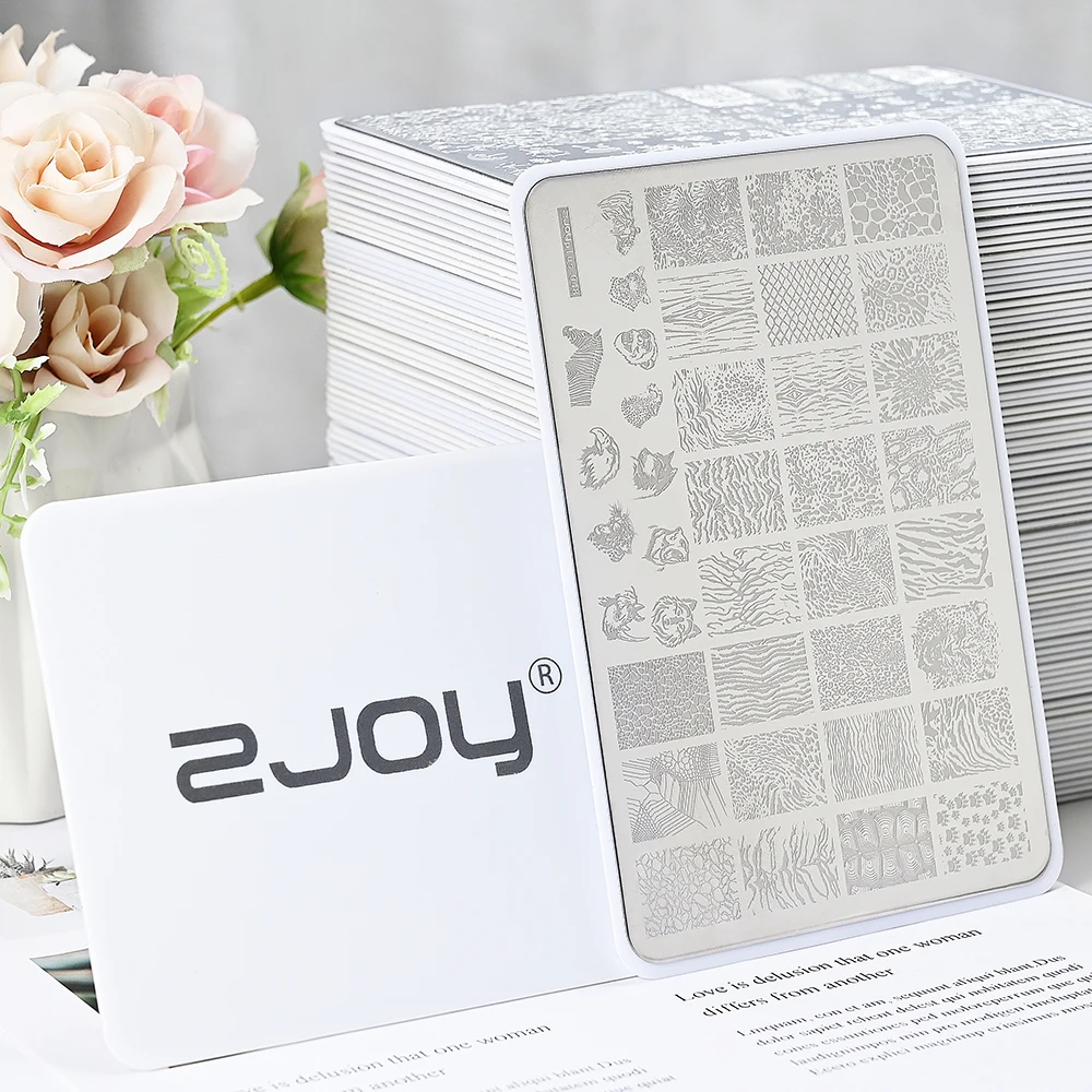 대형 사이즈 14.5*9.5cm 신문 이미지 네일 스탬핑 플레이트 영어 문자 기하학 라인 템플릿 몰드 네일 아트 프린팅 스텐실