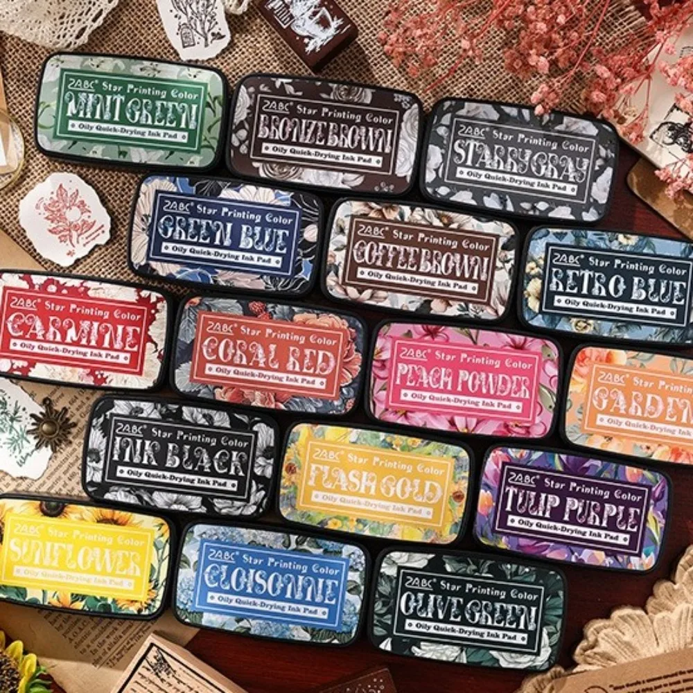 Colorful Ink Pad Rectangular School Accessories Self Ink Stamp Easy to Use Student Supplies for Planner Stamps Scrapbook