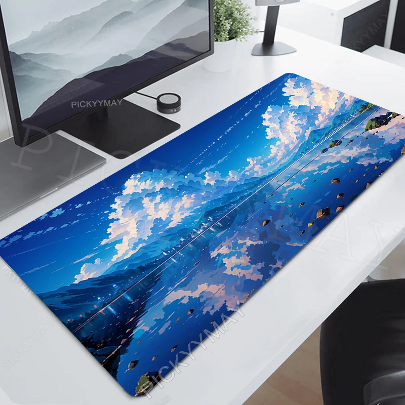 Gamer de Borracha Natural Mousepad Mouse Pad Sky Clouds Tapete de Rato Grande Anime Deskpad para Laptop pc Desk Mats Art Mousepad 100x50cm