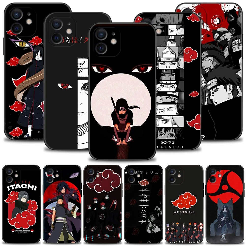 Phone Case for iPhone 13 11 12 pro max XR X XS 8 7 6 6s plus 5 5s SE 13mini 12mini Cover TPU Funda Naruto Akatsuki Kakashi Comic case for iphone 13 pro max