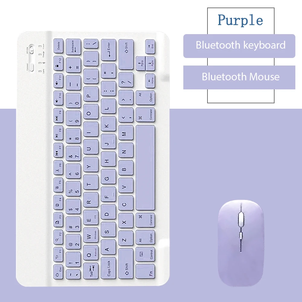 Compact 10-Inch Wireless Bluetooth Keyboard and Mouse Set for Tablets and Smartphones
