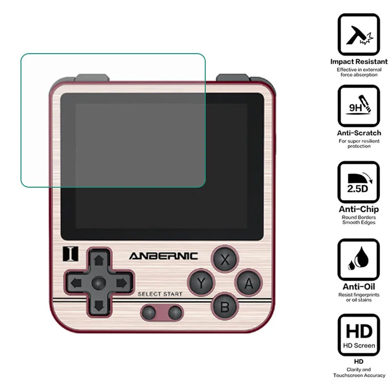 Tanio Tempered Glass Protector Cover For ANBERNIC RG280V Portable Game