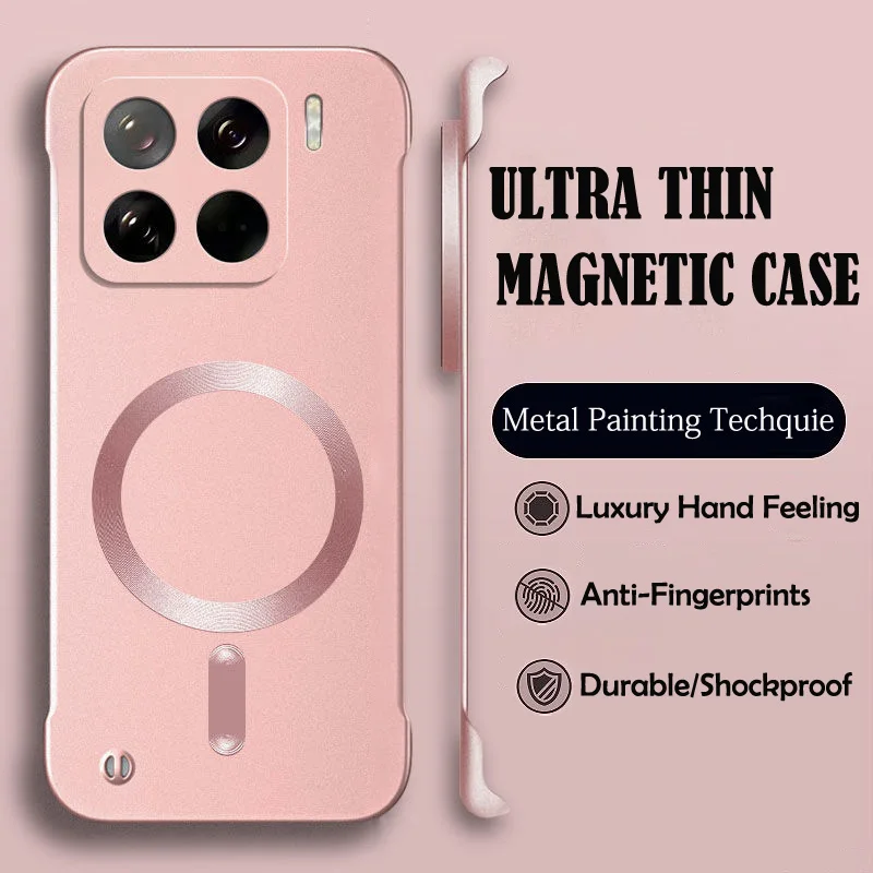 Luxury MagSafe Wireless Charging Phone Case - Hard PC Magnetic Bumper Protective Cover