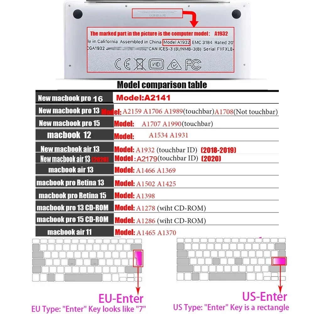 Cover per tastiera per Apple Macbook pro13/16/15 Air13 pollici custodia in silicone per Laptop di tutte le serie Clear Protector Skin A2941 A2442 A3113