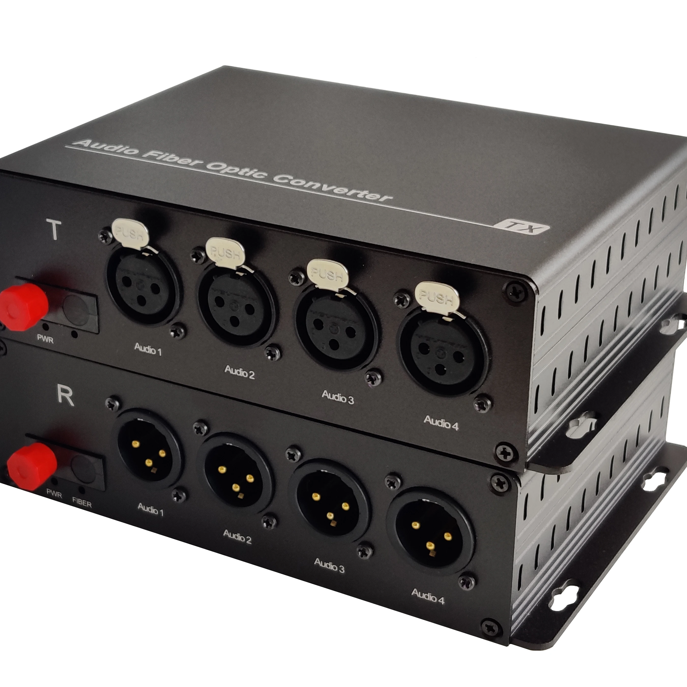 4 CHS Xlr Balanced Audio To Fiber Converter 4 ch bidirectional audio to fiber balanced audio xlr to fiber converter customized audio
