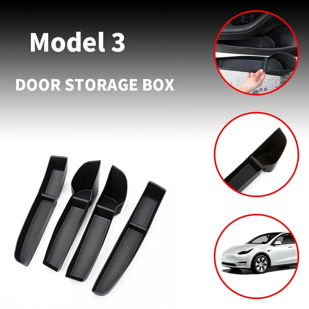 

Для Tesla Model 3 2017-2020, Автомобильный Дверной органайзер, лоток из ТПЭ, водонепроницаемый, аксессуары для модификации интерьера, украшение