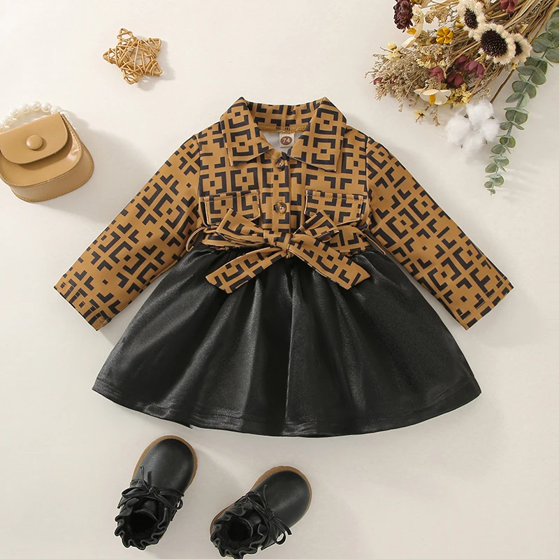 

Girls' dress Korean version popular on the internet patchwork princess dress baby versatile spring and autumn children's dress