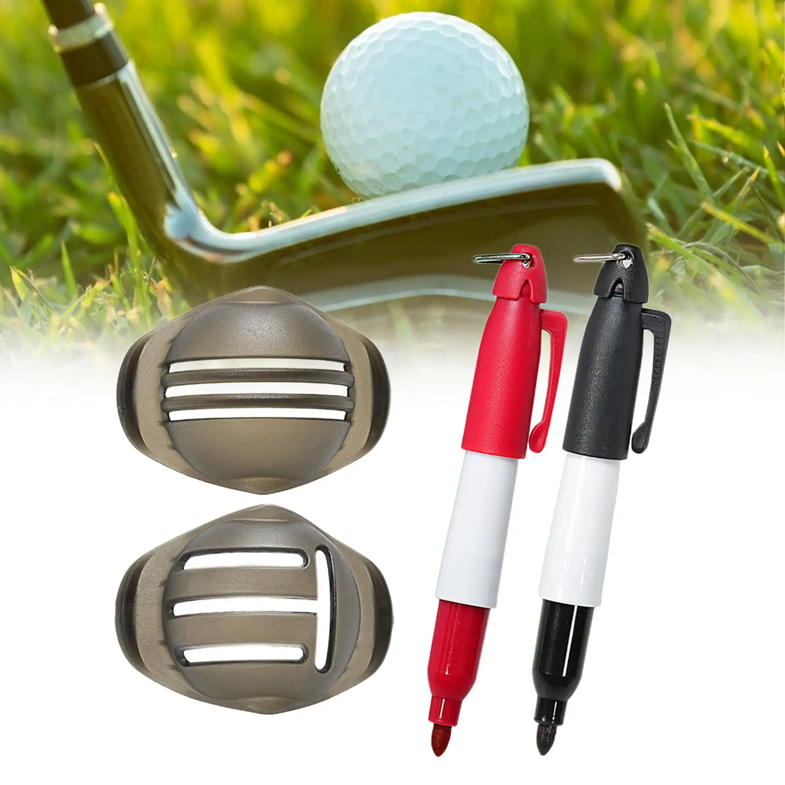 2 Pieces Golf Ball Marker Set Golf Ball Alignment Tool Line Liner for