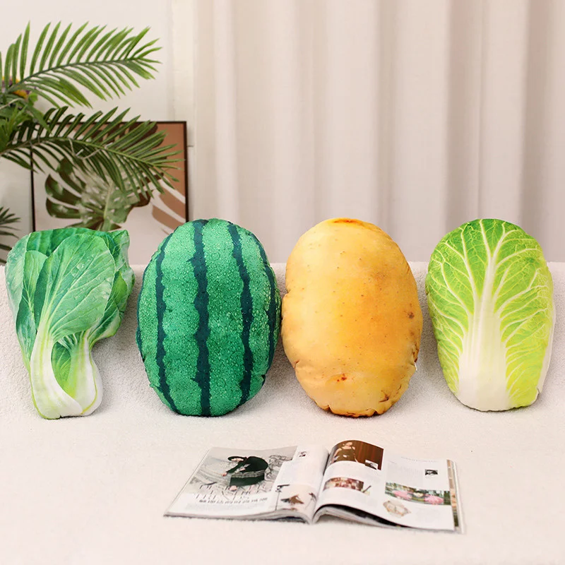 Simulation Lifelike Vegetables Plush Toys Stuffed Plant Pillow Dolls Soft Carrot Pepper Sofa Cushion for Kids Girls Xmas Gifts