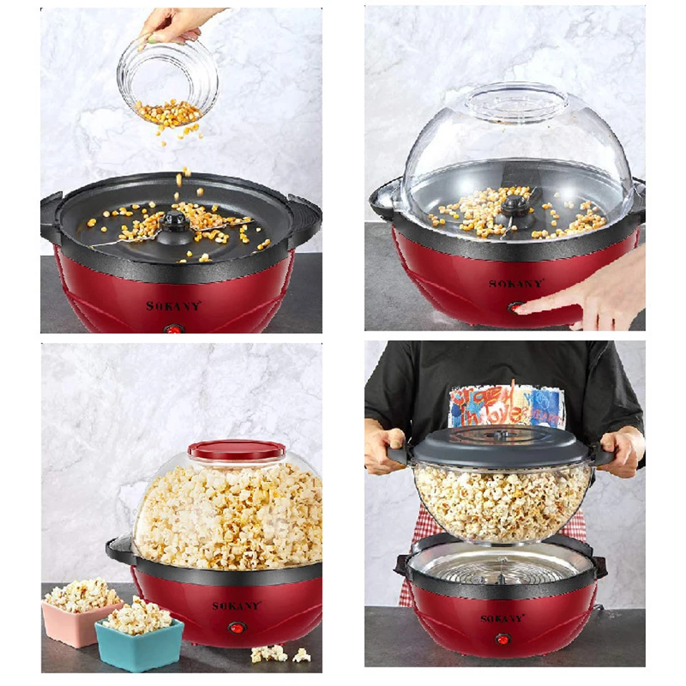 SK905 Home Tasty Cuisine Easy to Operate Mini Electric Popcorn Maker Corn  Popper Machine Nonstick for Kids Snacks - AliExpress
