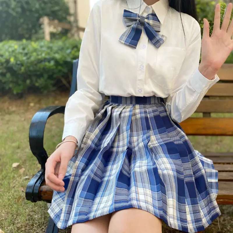 Seifuku School Student Clothes Japanese Uniform Long Sleeve Jk Seifuku Girl Pleated Skirt Anime Cosplay Schoolgirl 3 Pieces japanese school uniform