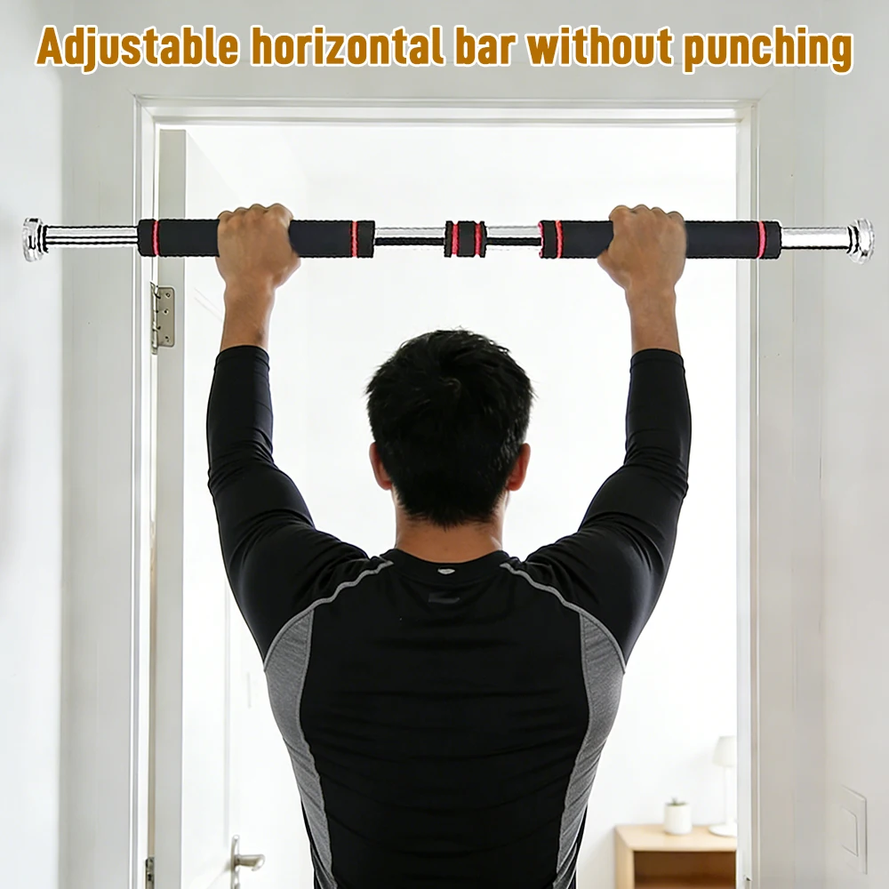 Barre de traction murale ajustable 60-100 cm sans perçage - Renforcement bras et épaules à domicile