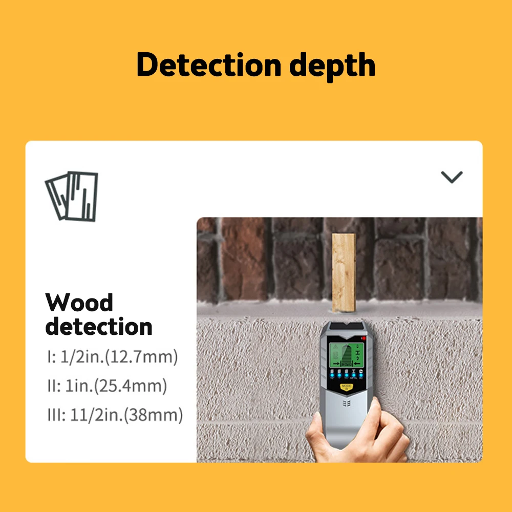 SH402 Electronic Detector Wall Stud Finder Sensor Wall Scanner Edge Center Detect Wood Beam/Metal/AC Live Wires Inside The Wall 3