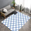 Simple Black White Checkerboard Carpet for Living Room Anti-slip Bedroom Bedside Sofa Area Rug Large Size Indoor Floor Mat 2
