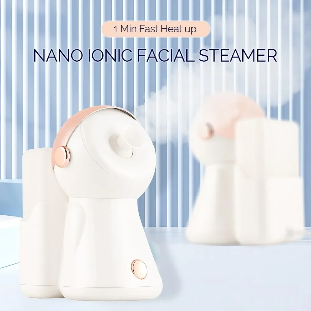 380ml Face Steamer Nano Spray Ionic Nebulizer Facial Vaporizer Hot Mist Hot Compress Skin Moisturizer Sprayer For Face Sauna SPA