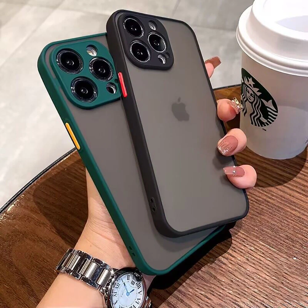 Luxury Armor Shockproof Matte Clear Hard Soft Phone Case For iPhone 13