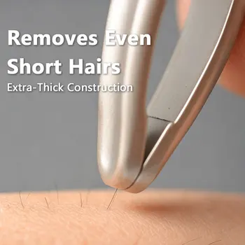 Premium Round Head Tweezers for Eyebrow & Facial Hair Removal Seamless Clips Short Hair Precision Beard Clip 1